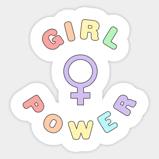 Girl Power Pastel Colors Sticker